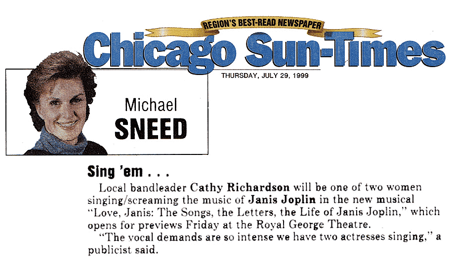 August 20,1999 Chicago Suntimes, Michael Sneed Column